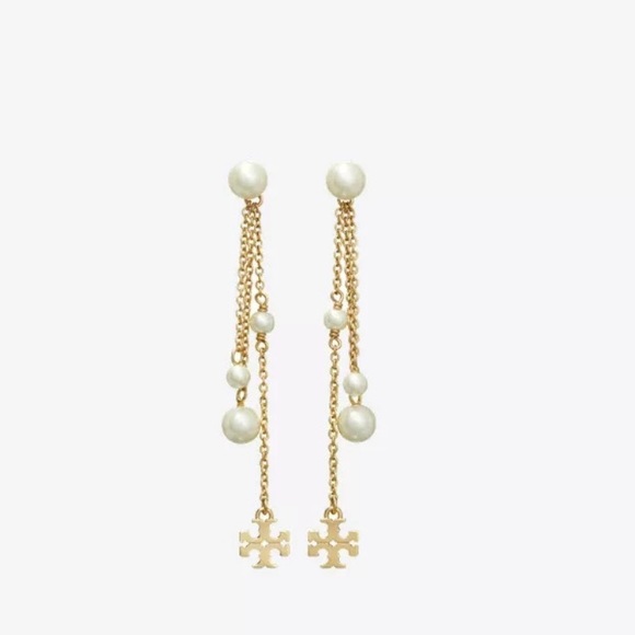 Tory Burch Tassel Pearls Medium Length Earrings - Picture 2 of 9